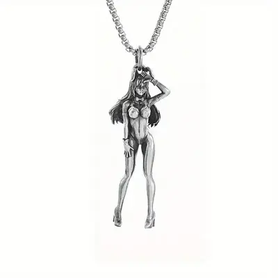 Playboy Bunny Jewelry Vintage Silver Sexy Goddess Standing Pendant Necklace • $12.58