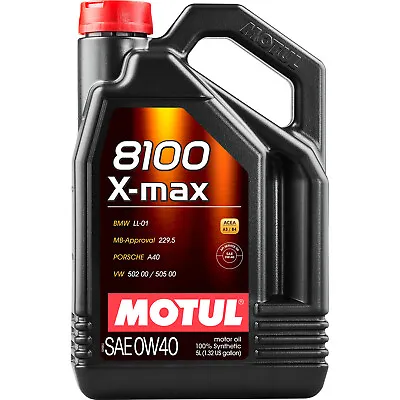 Motul 8100 X-Max Synthetic Motor Oil 0W40 - 5 Liter • $71.38