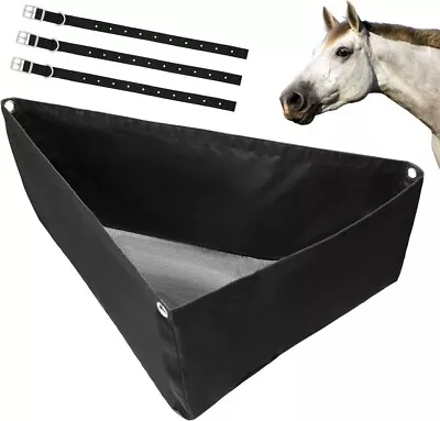 ASOOLL Horse/ Goat Corner Hay Feeder. Large Capacity. Mesh Bottom Metal Straps • £15