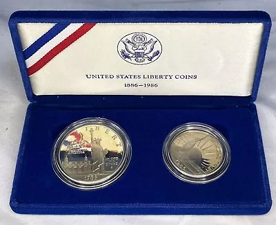 1886 -1986 US Liberty Coins Ellis Island 90% Silver Dollar Clad Half Proof Set • $24.99