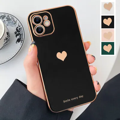 $5.99 • Buy Girls Cute Heart Shockproof Case Cover Bumper For IPhone 12 11 13 Pro Max XR 8 7