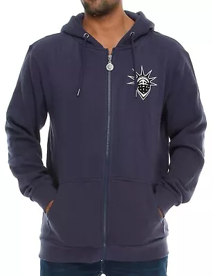 YLD Men's Designer Navy Zip Up Hoodie Jacket New Hip Hop Era Is Time Money • $105.09