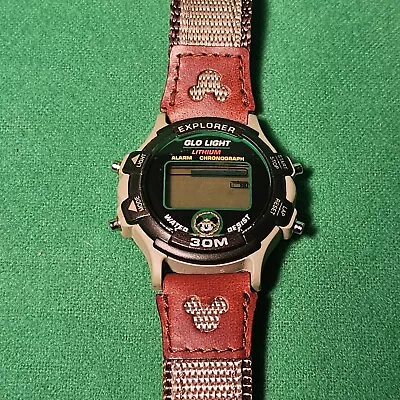 Vintage Kids Disney MICKEY MOUSE Explorer Glo LIght Digital Watch. Needs Battery • $25