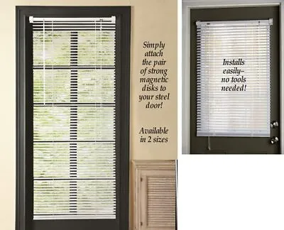 Magnetic Mini Blind For Steel Door Window Vinyl Curtain Magnet Shade 25x40 25x68 • $39.96