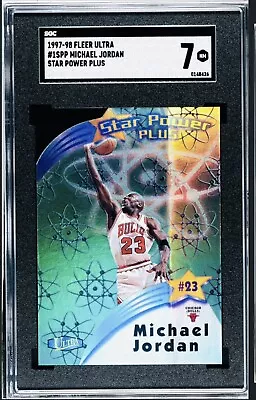 1997 Fleer Ultra Star Power Michael Jordan Plus 1 SSP SGC 7 Die Cut Refractor • $600