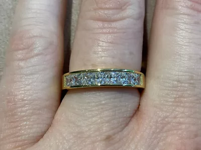 1.88 Carat Lab Created Diamond Half Eternity Ring 14k Gold Plated 925 Size N • £55