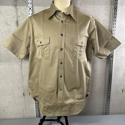 Vtg Dickies Made In USA Short Sleeve Button Up Work Shirt Khaki Sanforized 16.5  • $16