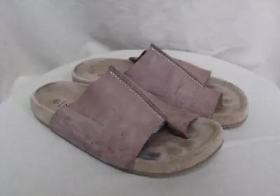 NEXT Men's Light Brown Leather Nubuck Sandals Toe Post Slip On Size 8 / 42 • £14