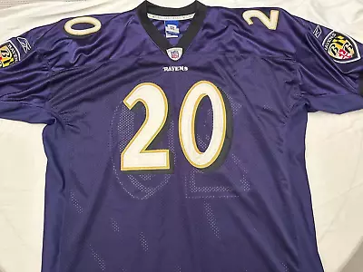 Ed Reed Baltimore Ravens On Field NFL Authentic Reebok Stitched Purple Jersey 52 • $79.99