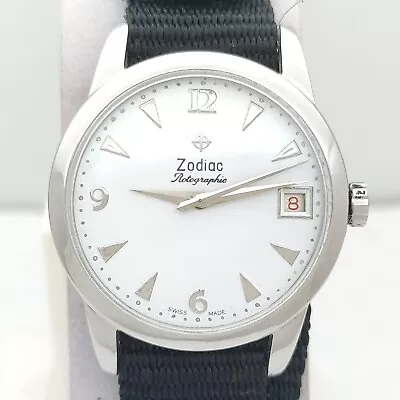 ZODIAC Rotographic Date Automatic 391224 Cal.AS1361N Swiss Men's Vintage Watch • $299.99