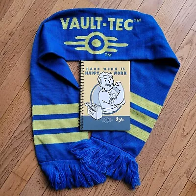 Fallout Official Bethesda Blue & Yellow Vault-Tec Knit Scarf & Notebook • $25.34