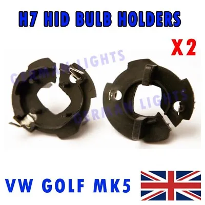 H7 Vw Golf Mk5 Hid Headlight Conversion Kit Bulb Holders Adaptors 477 H6 • $8.69