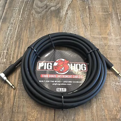 Pig Hog 18.5 FT 1/4  Straight - Right Angle Tour Grade Guitar Cable PH186R • $23.99