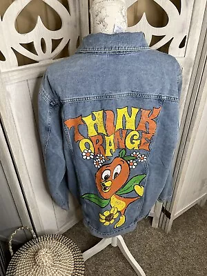 New! Disney Vault 50th Orange Bird Distressed Oversize Denim Jacket Large • $74.99