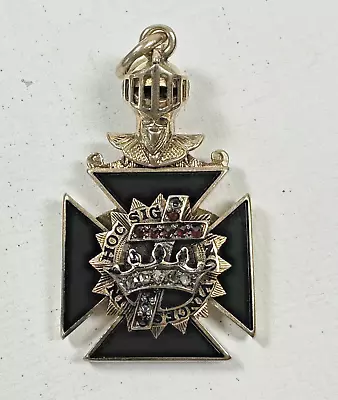 Vintage Masonic 10k Gold Knights Templar Freemason Shriners Pendant Fob 11g 39mm • $699