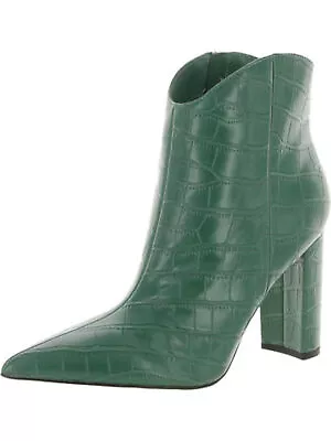 MARC FISHER Womens Green Croc Lezari Pointed Toe Block Heel Western Boot 5.5 M • $79.99