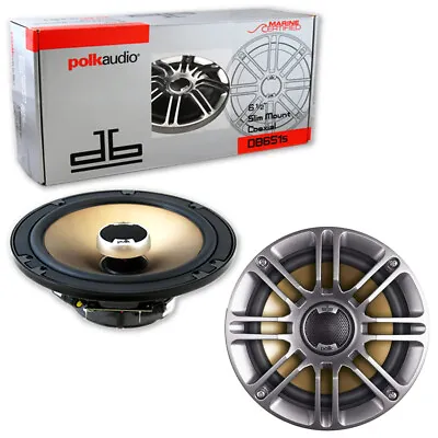 Polk Audio DB651s 6 1/2 Inch 6.5  2way Car Boat Marine Audio Slim Mount Speakers • $59.99
