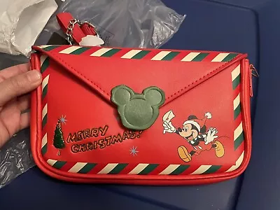 Disney Buckle Down Christmas Mickey Mouse Santa Letter Crossbody New • $25