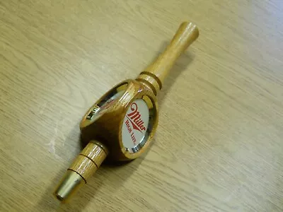  Vintage Miller High Life Oak  Beer Tap Handle Wood 12  Long 3 Sided Used • $26.99