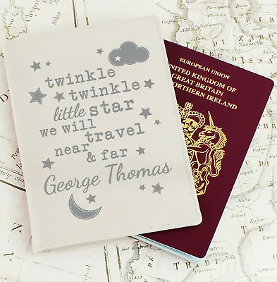 PERSONALISED Baby PASSPORT Cover / Holder. LEATHER. Kids Childs First Holiday. • £12.51