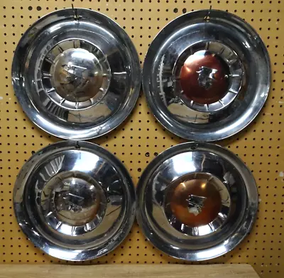 4 - 1955 1956 Mercury Hubcap Montclair Monterey 15  Wheel Cover Hub Caps Vintage • $98.95