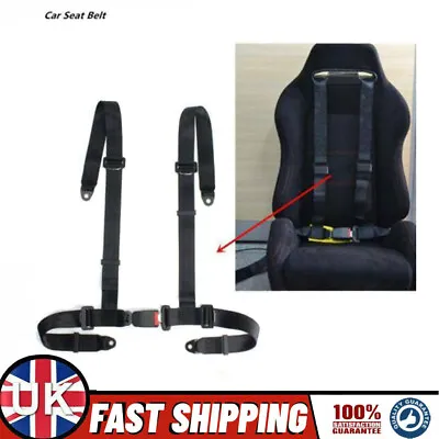 4-Point Car Van Racing Bucket Seat Belt Harness Adjustable Belt BLACK SEAT BELT  • £12.99