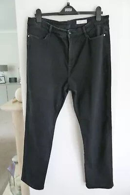 M&s Black Straight Leg Jeans With Stretch Size 18 Reg Vgc • £5