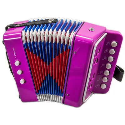 *GREAT GIFT* NEW Top Quality Pink Accordion Kids Musical Toy W 7 Buttons 2 Bass • $24.99