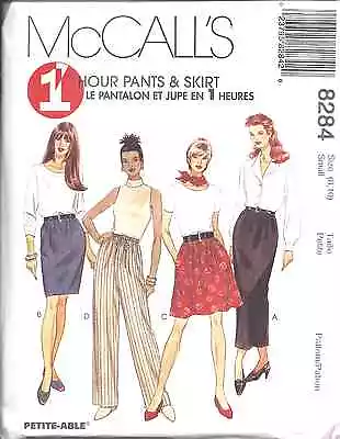 8284 UNCUT McCalls Vintage SEWING Pattern Misses Pull On Pants Skirt 1 Hour OOP • $4.89