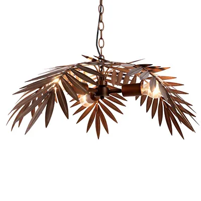 Tropical Coconut Leaves Chandelier Unique Rustic Tree Lamp Ceiling Hanging Light • $109.99