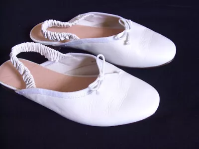 J Crew Soft Leather Slingback Ballet Flats Bone/off White 7 EUC! • $29