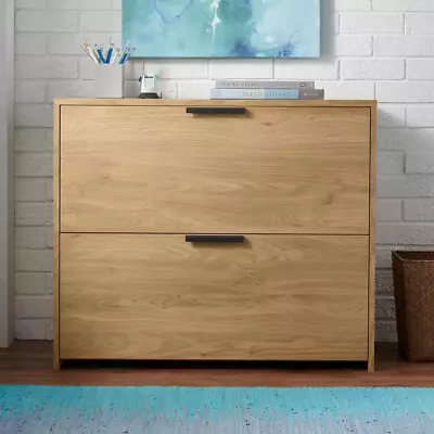 Lateral File Cabinet With 2 Drawers (35 In. W X 30 In. H) Light Oak Brown New • $292.81