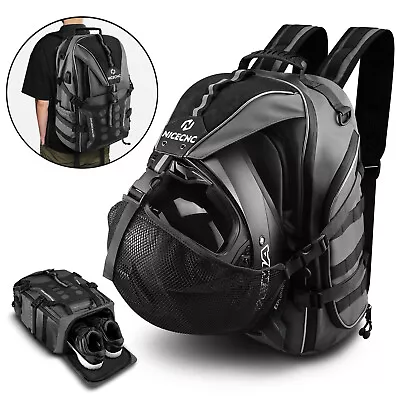 NICECNC Motorcycle Helmet Backpack Large Capacity Helmet Backpack Bag Waterproof • $55.99