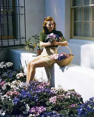 Maureen O'Hara 8x10 Real Photo Candid In Her Garden 1940's • $10.99