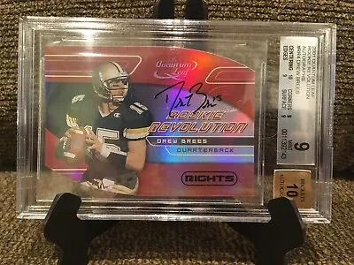 2001 Quantum Leaf Drew Brees Die Cut Auto /50 Graded BGS 9 MINT W/10 AUTO HOF  • $2199.99