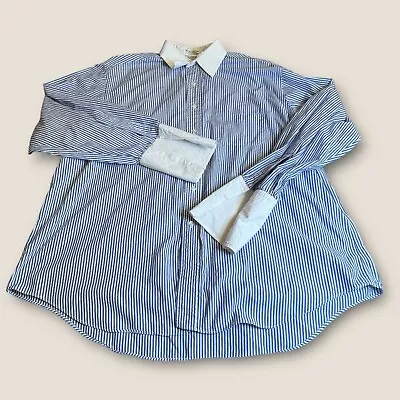 J Press Shirt - Long Sleeve Button Down French Cuff Striped - Men’s Size 17/34 • $15.99