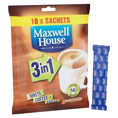 Maxwell House Instant Coffee White Coffee & Sugar 10 X 3 In 1- 100 Sachets • £21.99