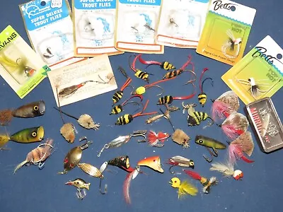 Vintage Lot Of Fly Fishing Lures Flies South Bend Weber Evans L & S • $41