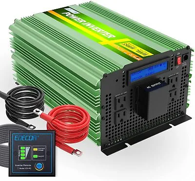 EDECOA Pure Sine Wave Power Inverter 3500W 7000 Watt 12V Dc To 110V 120V Ac LCD • $379