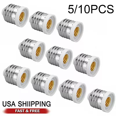 5/10x Light Bulb Socket Adapter Medium Base E26 To E12 Candelabra Screw Reducer • $8.79