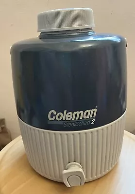 Vintage Coleman SteelBelted 2 Cooler 2 Gal. Silver/Steel Gray Complete In EUC • $26.99