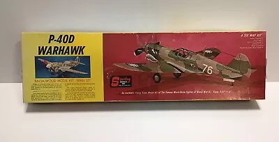 New Open Box Vintage Sterling Model P-40D Warhawk Spane 27  Balsa Wood War Plane • $45.99