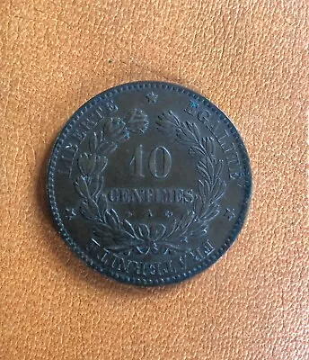 France 1874 10 Centimes Coin - Rare. • £6.49