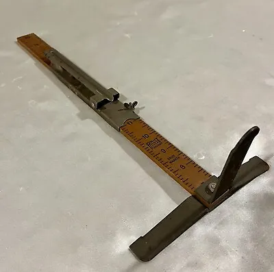 Vintage Sewing PIN-IT  By SKIRT MARKER Hem Measuring Tool Wooden Ruler Steel • $18.37