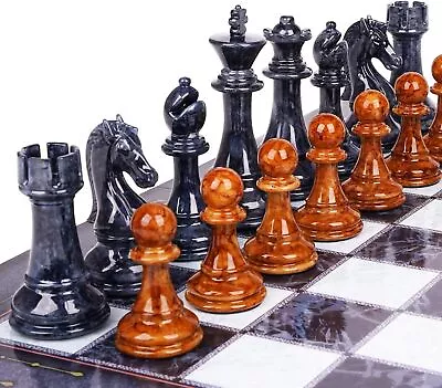 18.5  Large Chess Set With Zinc Alloy Heavy Chess Pieces Portable Folding • $76.67