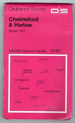 OS 1:50000 Second Series Map - Sheet 167 Chelmsford & Harlow • £5.25