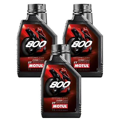 Motul 800 2T Synthetic 2-Stroke Factory Line Road Racing 3L Motor Oil 3 X 1L • $62.95