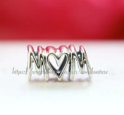 Authentic Sterling Silver Mother's Day Charm Mom Script 797778 Gift • $29.95