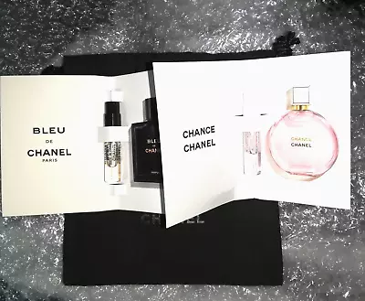 £13.99 • Buy 2 Chanel 1.5 Ml Samples & Gift Bag - Bleu Parfum Pour Homme & Chance Eau Tendre