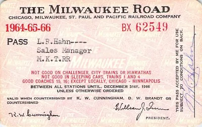 Mkt Agent Milwaukee Road Railroad Rr Rwy Railway Pass • $5